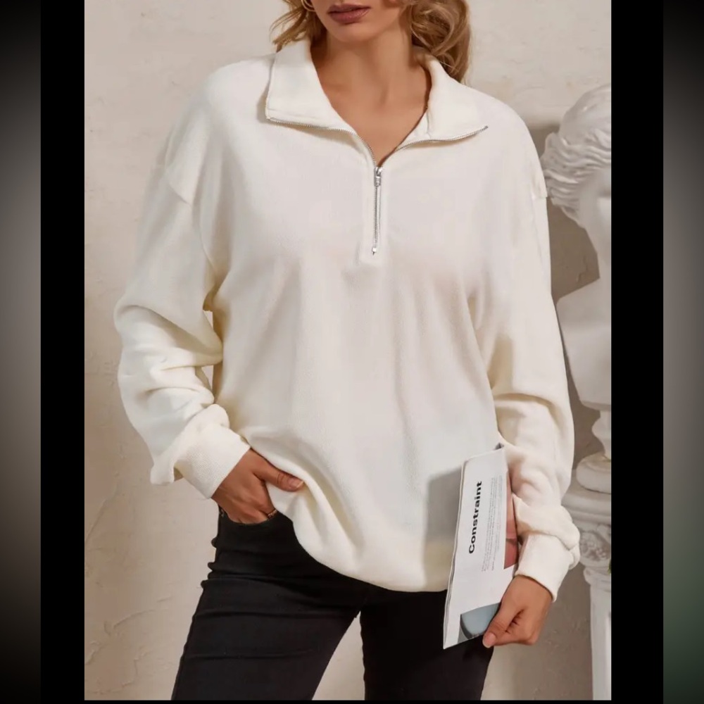 Solid Quarter Zip Sweatshirt - Picture 4 of 8